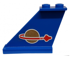 Tail 4 x 1 x 3 with Classic Space Logo Pattern on Left Side (Sticker) - Set 70816