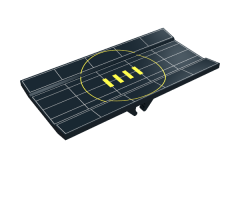 Vehicle Spoiler / Plow Blade 6 x 3 with Hinge with Yellow Radar Pattern