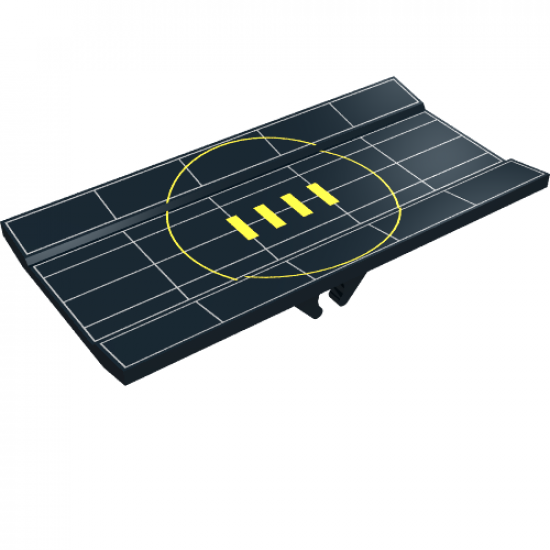 Vehicle Spoiler / Plow Blade 6 x 3 with Hinge with Yellow Radar Pattern