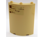 Cylinder Quarter 4 x 4 x 6 with Brown Brick Wall Pattern on Upper Left Type 1 (Sticker) - Set 75954