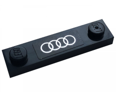 Plate, Modified 1 x 4 with 2 Studs without Groove with Audi Logo Pattern (Sticker) - Set 76897