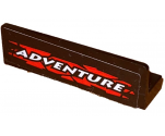 Panel 1 x 4 x 1 with White 'ADVENTURE' on Black and Red Background Pattern (Sticker) - Set 60240