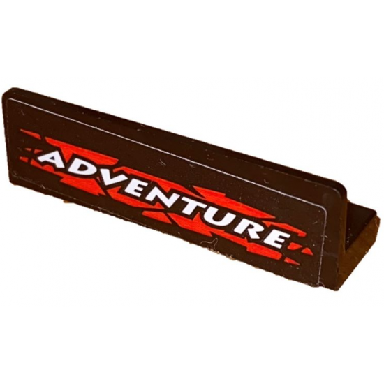 Panel 1 x 4 x 1 with White 'ADVENTURE' on Black and Red Background Pattern (Sticker) - Set 60240