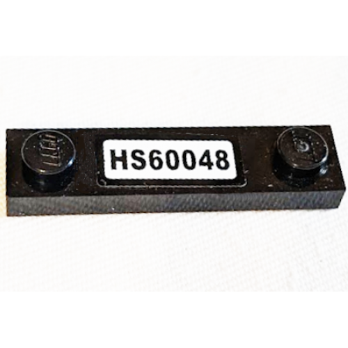 Plate, Modified 1 x 4 with 2 Studs without Groove with 'HS60048' License Plate Pattern (Sticker) - Set 60048