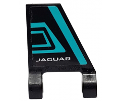 Flag 2 x 2 Trapezoid with Medium Azure Stripes and White 'JAGUAR' Pattern Model Left Side (Sticker) - Set 76898