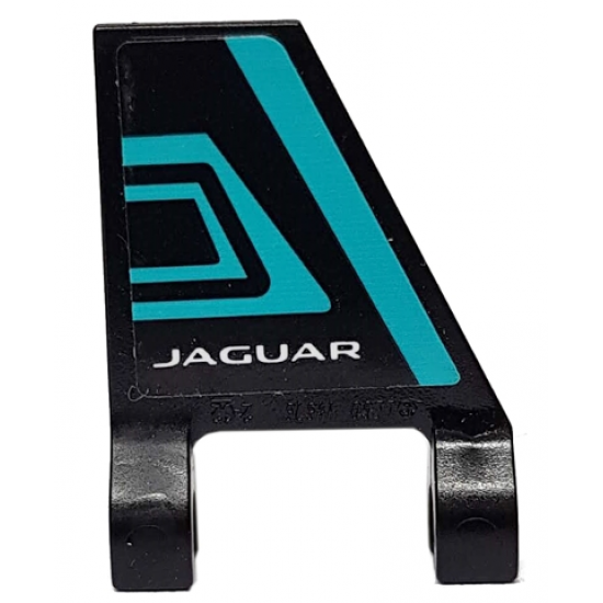 Flag 2 x 2 Trapezoid with Medium Azure Stripes and White 'JAGUAR' Pattern Model Left Side (Sticker) - Set 76898