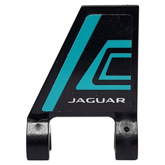 Flag 2 x 2 Trapezoid with Medium Azure Stripes and White 'JAGUAR' Pattern Model Right Side (Sticker) - Set 76898
