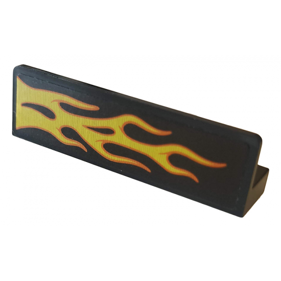 Panel 1 x 4 x 1 with Orange and Yellow Flame Pattern Model Left Side (Sticker) - Set 76167
