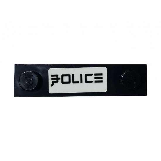 Plate, Modified 1 x 4 with 2 Studs without Groove with Ninjago 'POLICE' Pattern (Sticker) - Set 70607