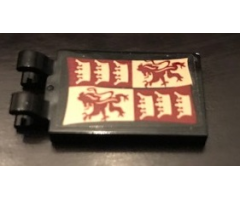 Tile, Modified 2 x 3 with 2 Clips with Gryffindor Banner Pattern (Sticker) - Set 71043