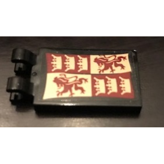 Tile, Modified 2 x 3 with 2 Clips with Gryffindor Banner Pattern (Sticker) - Set 71043