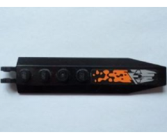Hinge Plate 1 x 8 with Angled Side Extensions with Orange and Silver Pattern Model Left Side (Sticker) - Set 8112