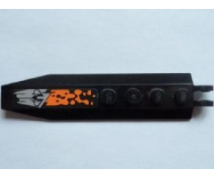 Hinge Plate 1 x 8 with Angled Side Extensions with Orange and Silver Pattern Model Right Side (Sticker) - Set 8112