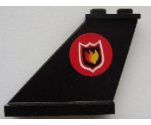 Tail 4 x 1 x 3 with Fire Logo Badge on Red Circle Background Pattern on Left Side (Sticker) - Set 7906