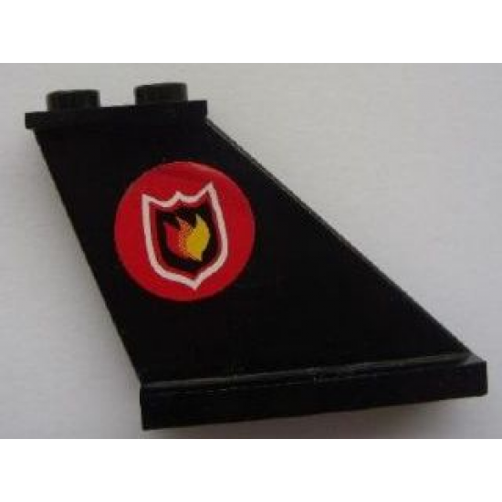 Tail 4 x 1 x 3 with Fire Logo Badge on Red Circle Background Pattern on Right Side (Sticker) - Set 7906