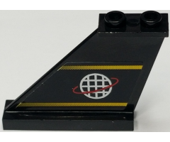 Tail 4 x 1 x 3 with Yellow Lines and Alpha Team Logo Pattern on Left Side (Sticker) - Set 6772