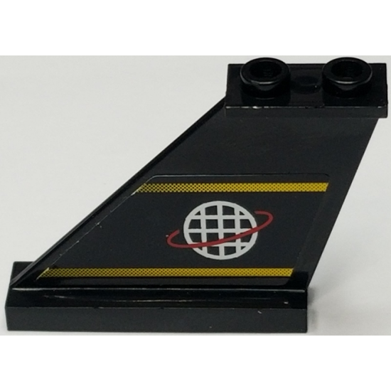 Tail 4 x 1 x 3 with Yellow Lines and Alpha Team Logo Pattern on Left Side (Sticker) - Set 6772