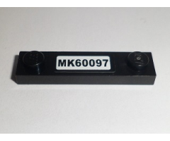 Plate, Modified 1 x 4 with 2 Studs without Groove with 'MK60097' License Plate Pattern (Sticker) - Set 60097