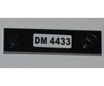 Plate, Modified 1 x 4 with 2 Studs without Groove with 'DM 4433' License Plate Pattern (Sticker) - Set 4433