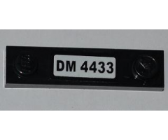 Plate, Modified 1 x 4 with 2 Studs without Groove with 'DM 4433' License Plate Pattern (Sticker) - Set 4433