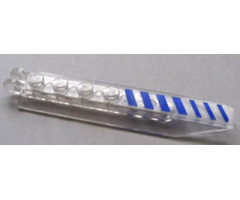 Hinge Plate 1 x 8 with Angled Side Extensions with Purple Diagonal Stripes Pattern Model Right Side (Sticker) - Set 7705