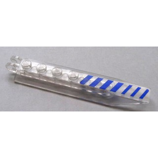 Hinge Plate 1 x 8 with Angled Side Extensions with Purple Diagonal Stripes Pattern Model Left Side (Sticker) - Set 7705