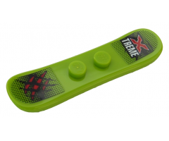 Minifigure, Utensil Snowboard Small with 'X TREME' and Red and Black Scratches Pattern (Stickers) - Set 60203