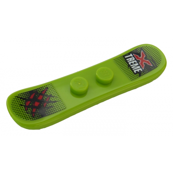 Minifigure, Utensil Snowboard Small with 'X TREME' and Red and Black Scratches Pattern (Stickers) - Set 60203