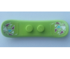 Minifigure, Utensil Snowboard Small with Magenta, Medium Azure and White Triangles Pattern (Stickers) - Set 41324