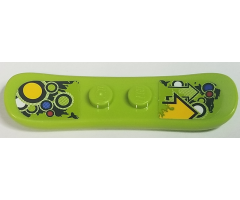 Minifigure, Utensil Snowboard Small with Arrows, Circles and Multi-Colored Decoration Pattern (Stickers) - Set 60179