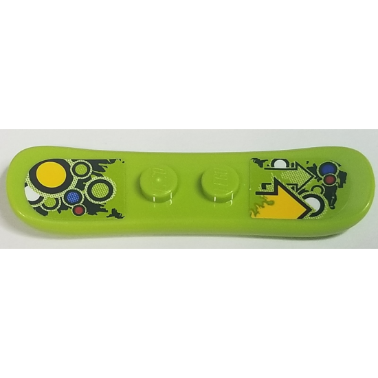 Minifigure, Utensil Snowboard Small with Arrows, Circles and Multi-Colored Decoration Pattern (Stickers) - Set 60179