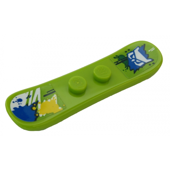 Minifigure, Utensil Snowboard Small with White Mask and Multi-Colored Decoration Pattern (Stickers) - Set 60203
