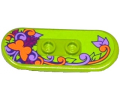 Minifigure, Utensil Skateboard with Trolley Wheel Holders with Butterfly, Stems and Leaves Pattern (Sticker) - Set 41099