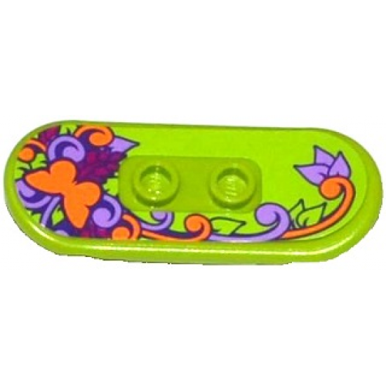 Minifigure, Utensil Skateboard with Trolley Wheel Holders with Butterfly, Stems and Leaves Pattern (Sticker) - Set 41099
