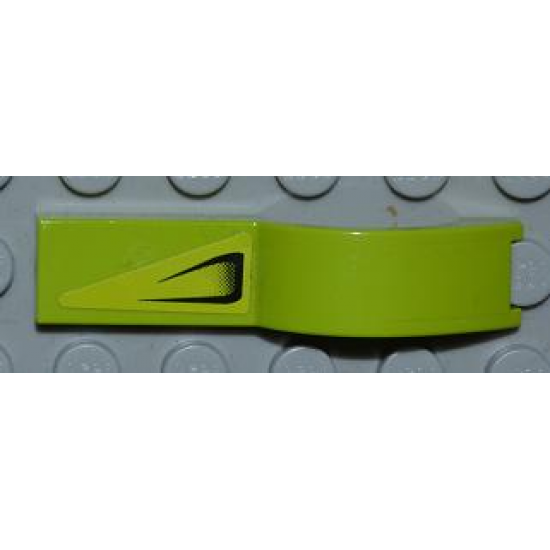 Vehicle, Mudguard 1 x 4 1/2 with Air Vent on Lime Background Pattern Model Left Side (Sticker) - Set 8186