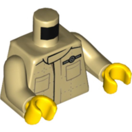Torso Speed Champions Jumpsuit with Pockets and Morris Cooper Logo Pattern / Tan Arms / Yellow Hands