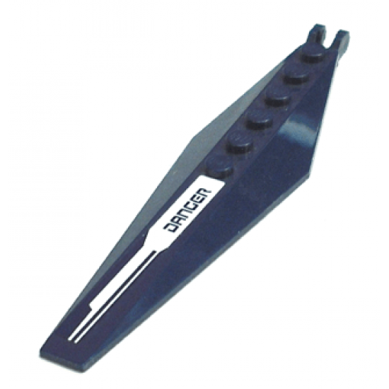 Hinge Plate 3 x 12 with Angled Side Extensions and Tapered Ends with 'DANGER' on White Background Pattern (Sticker) - Set 8103