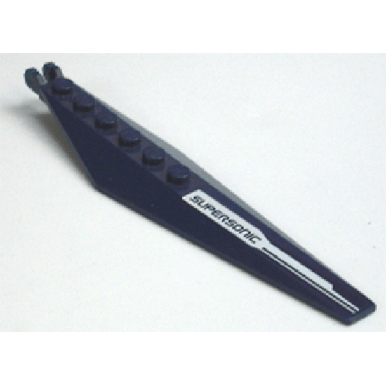 Hinge Plate 3 x 12 with Angled Side Extensions and Tapered Ends with 'SUPERSONIC' on White Background Pattern (Sticker) - Set 8103