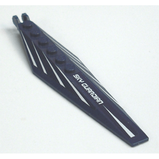 Hinge Plate 3 x 12 with Angled Side Extensions and Tapered Ends with 'SKY GUARDIAN' and White Lines Pattern (Stickers) - Set 8103