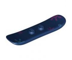 Minifigure, Utensil Snowboard Small with Blue and Pink Snowflakes Pattern