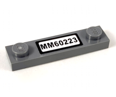 Plate, Modified 1 x 4 with 2 Studs without Groove with 'MM60223' License Plate Pattern (Sticker) - Set 60223