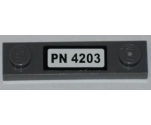 Plate, Modified 1 x 4 with 2 Studs without Groove with 'PN 4203' License Plate Pattern (Sticker) - Set 4203
