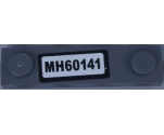 Plate, Modified 1 x 4 with 2 Studs without Groove with 'MH60141' License Plate Pattern (Sticker) - Set 60141