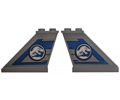 Tail 4 x 1 x 3 with Jurassic World Logo Pattern on Both Sides (Stickers) - Set 75928