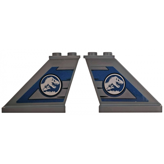 Tail 4 x 1 x 3 with Jurassic World Logo Pattern on Both Sides (Stickers) - Set 75928