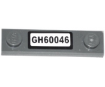 Plate, Modified 1 x 4 with 2 Studs without Groove with 'GH60046' License Plate Pattern (Sticker) - Set 60046