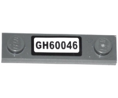 Plate, Modified 1 x 4 with 2 Studs without Groove with 'GH60046' License Plate Pattern (Sticker) - Set 60046