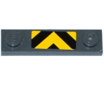 Plate, Modified 1 x 4 with 2 Studs without Groove with Black and Yellow Chevron Danger Stripes Pattern (Sticker) - Set 60079