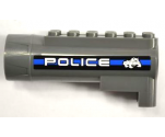 Vehicle Air Blast Receiver (Racers) with Black and Blue Stripes,'POLICE' and Bulldog Pattern on Both Sides (Stickers) - Set 8221