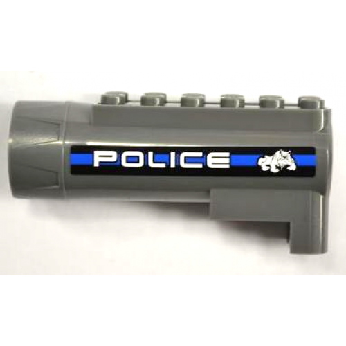 Vehicle Air Blast Receiver (Racers) with Black and Blue Stripes,'POLICE' and Bulldog Pattern on Both Sides (Stickers) - Set 8221